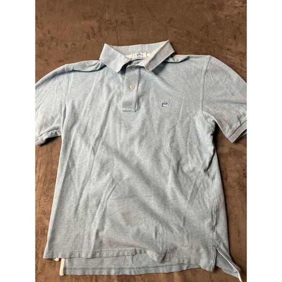 Southern Tide Men's Size M Skipjack Polo Shirt Cotton Blend Green Blue - Picture 1 of 6
